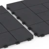 Großaufnahme vom Verbindungssystem von WARCO-Boden 6236 - Panel Pattern – Deck Tile im Farbdesign Slate. Abmessungen 38,5 x 38,5 x 2 cm.