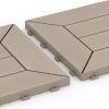 Großaufnahme vom Verbindungssystem von WARCO-Boden 6350 - Cassette Pattern – Deck Tile im Farbdesign Vanilla. Abmessungen 30 x 30 x 2 cm.