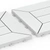 Großaufnahme vom Verbindungssystem von WARCO-Boden 6352 - Cassette Pattern – Deck Tile im Farbdesign Chalk. Abmessungen 30 x 30 x 2 cm.