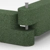 Großaufnahme vom Verbindungssystem von WARCO-Boden 6641 - Rubber edge restraint im Farbdesign Grass green. Abmessungen 100 x 15 x 30 cm.