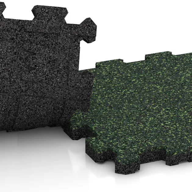 Großaufnahme vom Verbindungssystem von WARCO-Boden 3851 - Pool Decking Tile Seamless im Farbdesign English Lawn. Abmessungen 306 x 306 x 20 mm.