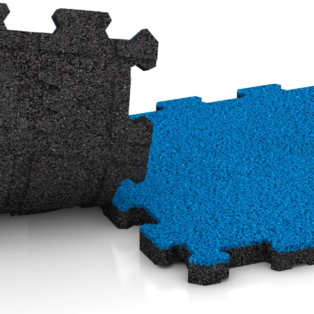 Großaufnahme vom Verbindungssystem von WARCO-Boden 4415 - Pool Decking Tile Seamless im Farbdesign Sky Blue. Abmessungen 306 x 306 x 20 mm.
