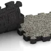 Großaufnahme vom Verbindungssystem von WARCO-Boden 4269 - Rubber click tile im Farbdesign Light Granite. Abmessungen 306 x 306 x 30 mm.