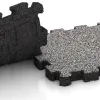 Großaufnahme vom Verbindungssystem von WARCO-Boden 4456 - Rubber click tile im Farbdesign Grey Melange. Abmessungen 306 x 306 x 30 mm.