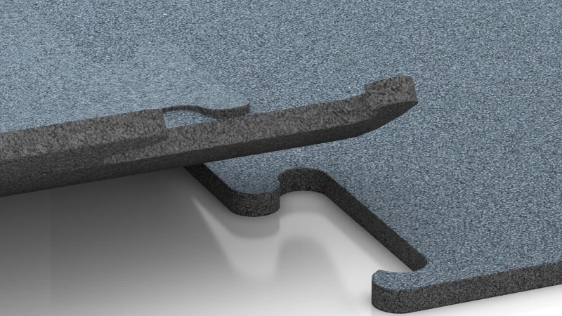 Cut jigsaw interlock without bevel