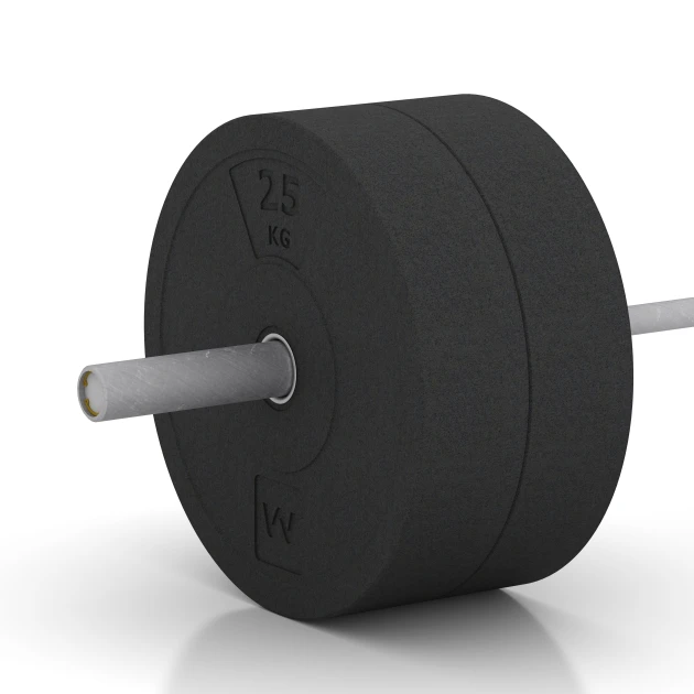 Großaufnahme vom Verbindungssystem von WARCO-Boden 6090 - Bumper Plate Slim im Farbdesign Anthracite. Abmessungen 25 kg | ø 45,4 x 11,38 cm.
