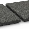 Großaufnahme vom Verbindungssystem von WARCO-Boden 6422 - Playground safety tile – CFH 120 cm im Farbdesign Dark Grey Granite. Abmessungen 50 x 50 x 4 cm.