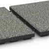 Großaufnahme vom Verbindungssystem von WARCO-Boden 6423 - Playground safety tile – CFH 120 cm im Farbdesign Grey Granite. Abmessungen 50 x 50 x 4 cm.