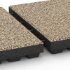 Großaufnahme vom Verbindungssystem von WARCO-Boden 6446 - Playground safety tile – CFH 210 cm im Farbdesign Travertine. Abmessungen 50 x 50 x 7 cm.