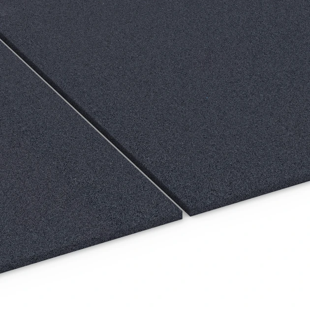 Großaufnahme vom Verbindungssystem von WARCO-Boden 6175 - Fitness Performance Elite Training Floor im Farbdesign Anthracite. Abmessungen 100 × 100 × 1,5 cm.