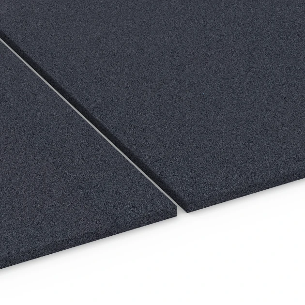 Großaufnahme vom Verbindungssystem von WARCO-Boden 6176 - Fitness Performance Elite Training Floor im Farbdesign Anthracite. Abmessungen 100 × 100 × 2 cm.