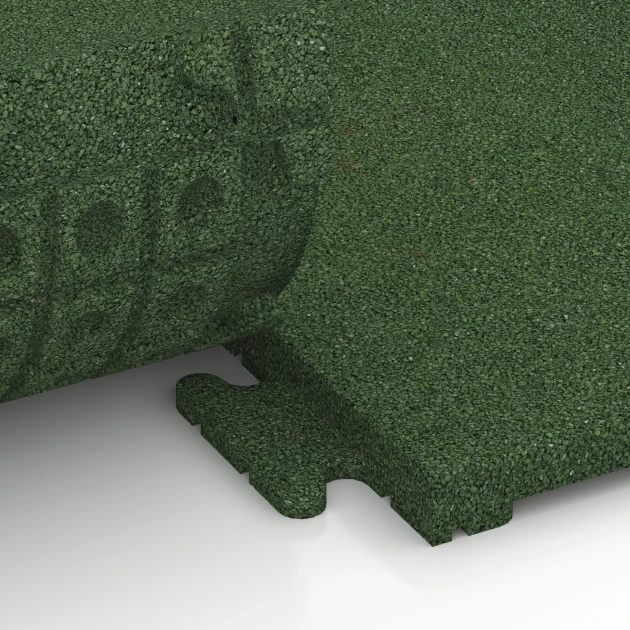 Großaufnahme vom Verbindungssystem von WARCO-Boden 7054 - Patio Tile Linea im Farbdesign Grass green. Abmessungen 50 x 50 x 3 cm | 0,25 m².