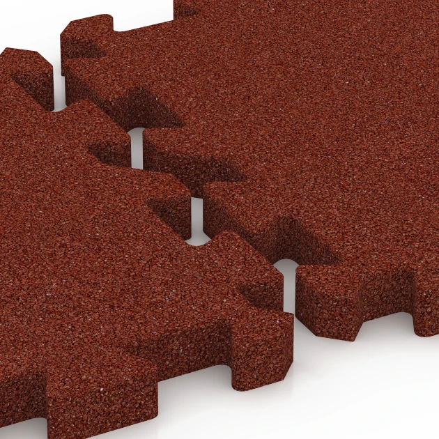 Großaufnahme vom Verbindungssystem von WARCO-Boden 6994 - Gym Floor Protection Mat im Farbdesign Brick red. Abmessungen 50 x 50 x 4 cm | 0,25 m².
