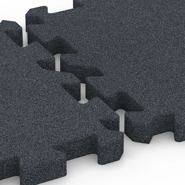 Großaufnahme vom Verbindungssystem von WARCO-Boden 6996 - Gym Floor Protection Mat im Farbdesign Slate grey. Abmessungen 50 x 50 x 4 cm | 0,25 m².