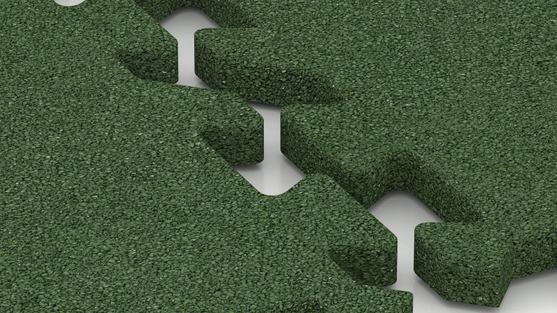 Jigsaw interlock with slight rounded bevel