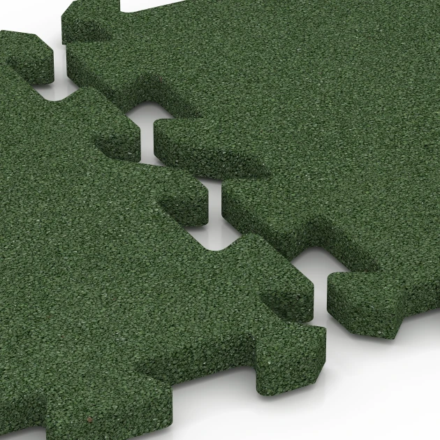 Großaufnahme vom Verbindungssystem von WARCO-Boden 6613 - Rubber patio tile im Farbdesign Grass green. Abmessungen 50 x 50 x 3 cm | 0,25 m².