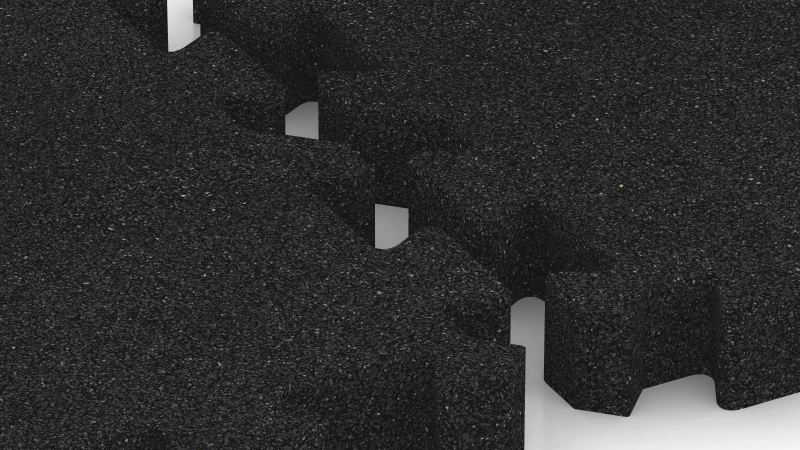 Jigsaw interlock with slight rounded bevel