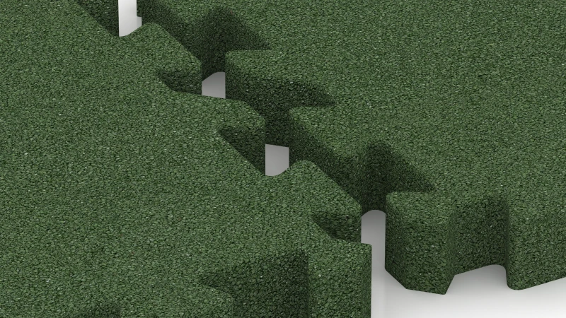 Jigsaw interlock with slight rounded bevel