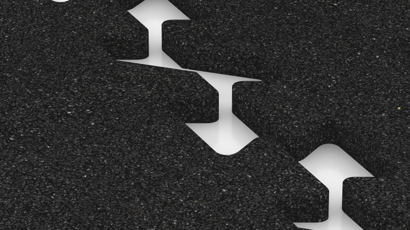Jigsaw interlock with slight rounded bevel