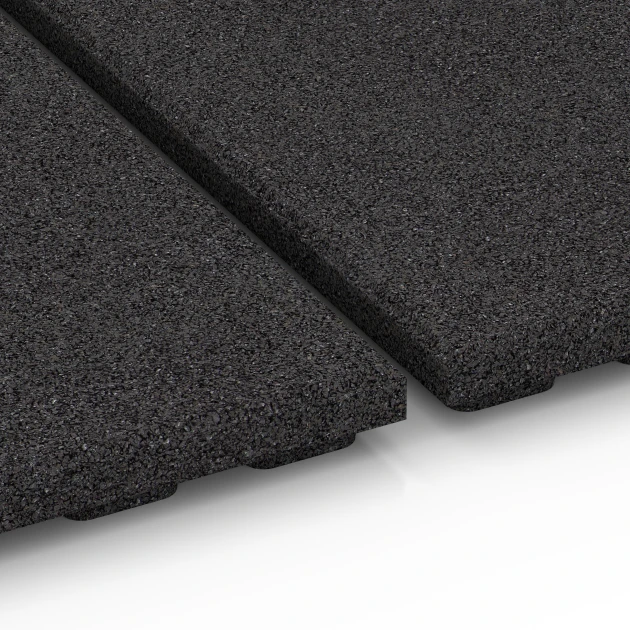 Großaufnahme vom Verbindungssystem von WARCO-Boden 6383 - Stallmatte Komfort im Farbdesign Anthracite. Abmessungen 100 x 100 x 4 cm.