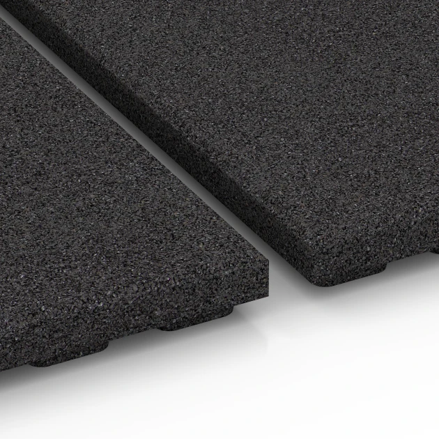 Großaufnahme vom Verbindungssystem von WARCO-Boden 6387 - Stable Mat Premium im Farbdesign Anthracite. Abmessungen 100 x 100 x 4,5 cm | 1,00 m².