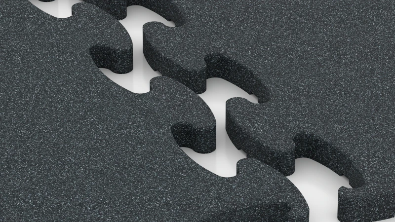 Optimised jigsaw interlock without bevel
