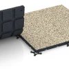 Großaufnahme vom Verbindungssystem von WARCO-Boden 7138 - Outdoor Gym Flooring im Farbdesign Travertine. Abmessungen 60 x 60 x 3 cm | 0,36 m².