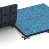 Großaufnahme vom Verbindungssystem von WARCO-Boden 7139 - Outdoor Gym Flooring im Farbdesign Atlantic. Abmessungen 60 x 60 x 3 cm | 0,36 m².