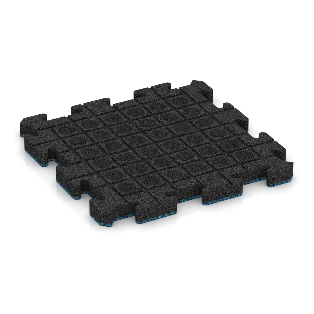 Aufsicht auf die Unterseite, also die Bodenseite von WARCO-Formteil 2847 - Outdoor click tile im Format 500 x 500 x 40 mm.