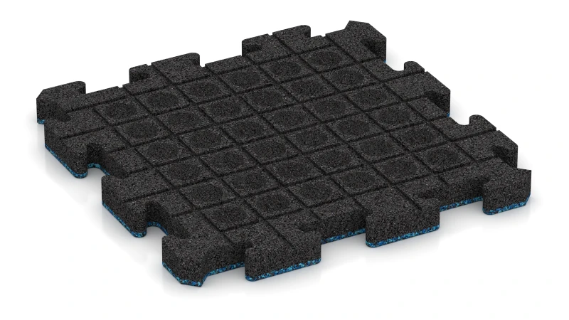 Drainage channels and domes in a square pattern