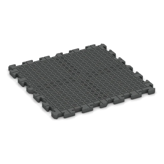 Aufsicht auf die Unterseite, also die Bodenseite von WARCO-Formteil 4073 - Dog floor tile im Format 100 x 100 x 4 cm | 1,00 m².