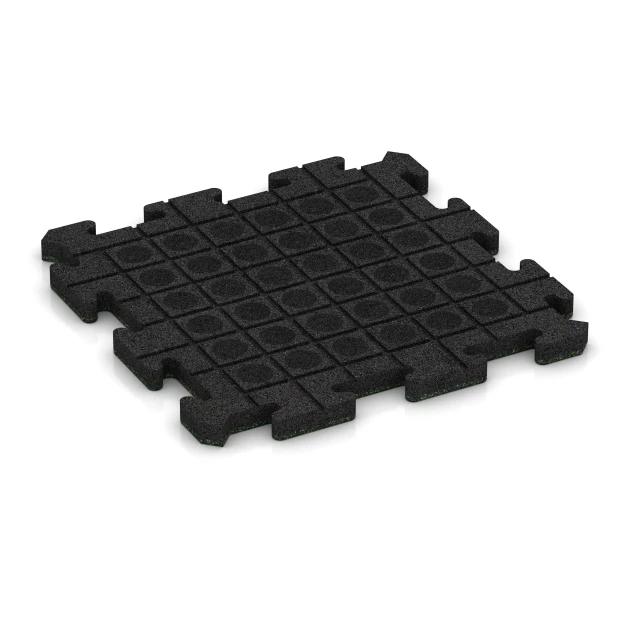 Aufsicht auf die Unterseite, also die Bodenseite von WARCO-Formteil 2630 - Interlocking playground safety tile im Format 50 x 50 x 3 cm | 0,25 m².