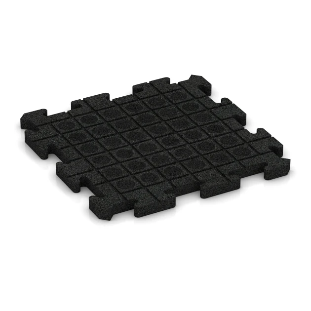 Aufsicht auf die Unterseite, also die Bodenseite von WARCO-Formteil 2821 - Fitness Floor Protection Mat im Format 500 x 500 x 30 mm.