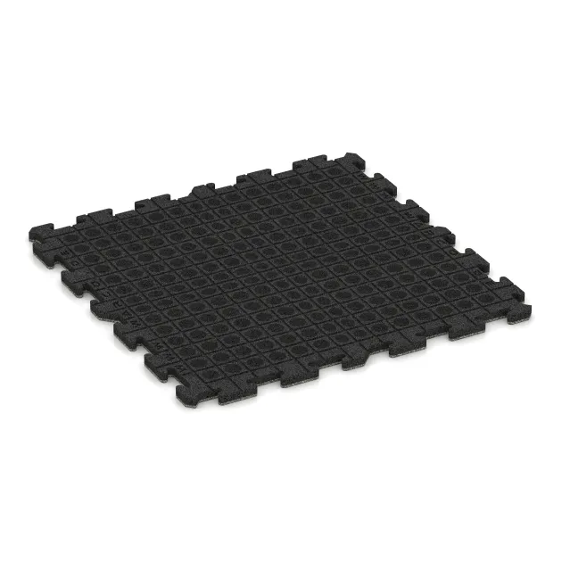 Aufsicht auf die Unterseite, also die Bodenseite von WARCO-Formteil 3214 - Playground flooring im Format 1000 x 1000 x 30 mm.