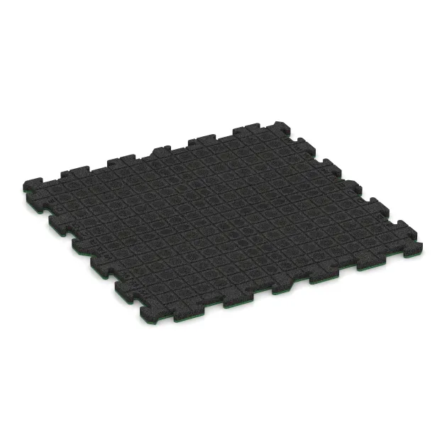 Aufsicht auf die Unterseite, also die Bodenseite von WARCO-Formteil 5827 - Indoor click tile im Format 1000 x 1000 x 30 mm.