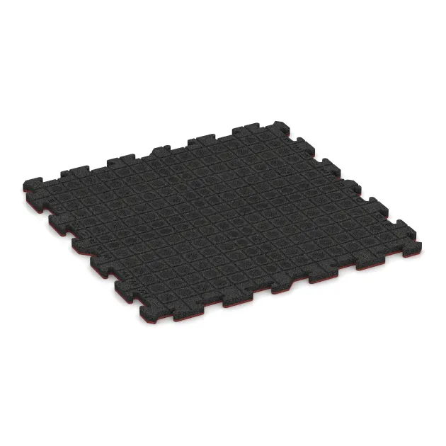 Aufsicht auf die Unterseite, also die Bodenseite von WARCO-Formteil 6015 - Fitness Floor Protection Mat im Format 1000 x 1000 x 30 mm.