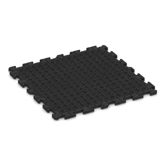 Aufsicht auf die Unterseite, also die Bodenseite von WARCO-Formteil 4569 - Playground flooring im Format 1000 x 1000 x 30 mm.