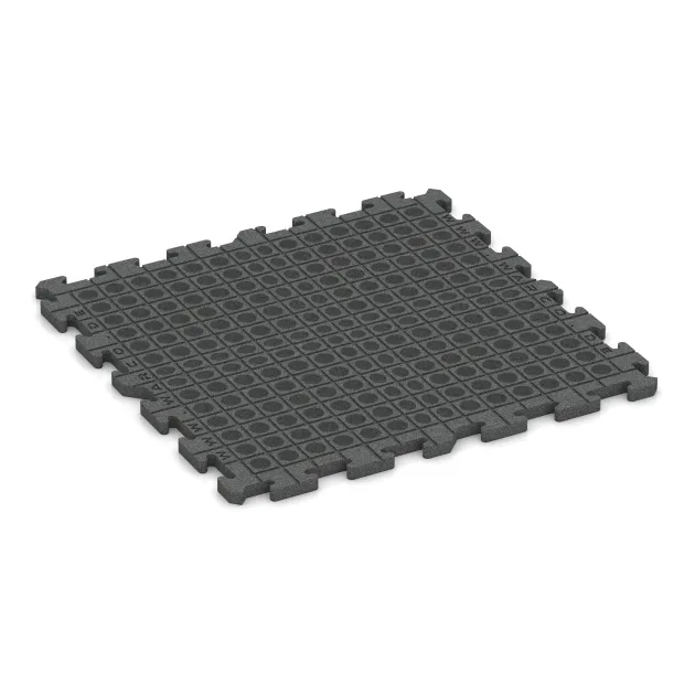 Aufsicht auf die Unterseite, also die Bodenseite von WARCO-Formteil 3375 - Fitness Floor Protection Mat im Format 1000 x 1000 x 30 mm.