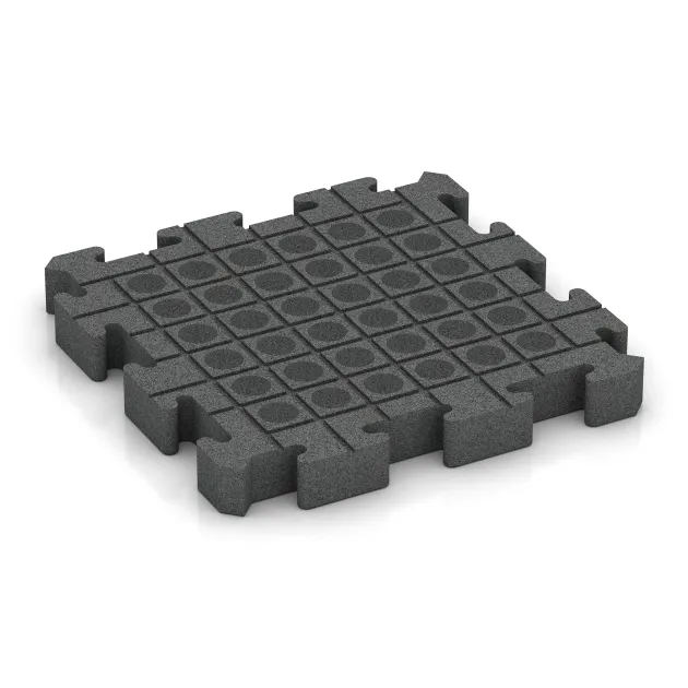 Aufsicht auf die Unterseite, also die Bodenseite von WARCO-Formteil 3189 - Rubber paving im Format 500 x 500 x 60 mm.