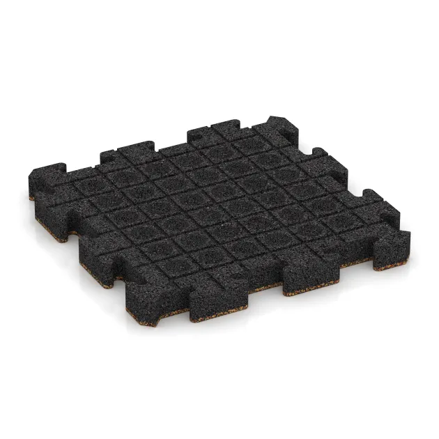 Aufsicht auf die Unterseite, also die Bodenseite von WARCO-Formteil 3060 - Rubber paving im Format 500 x 500 x 50 mm.