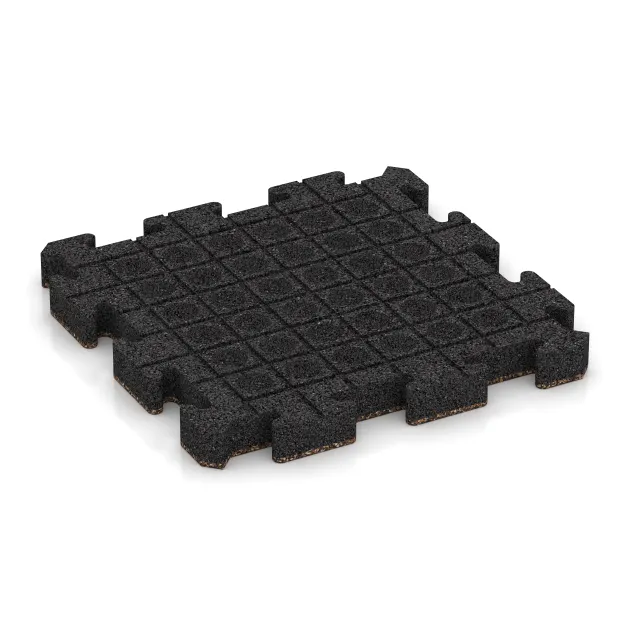 Aufsicht auf die Unterseite, also die Bodenseite von WARCO-Formteil 3061 - Rubber paving im Format 500 x 500 x 50 mm.