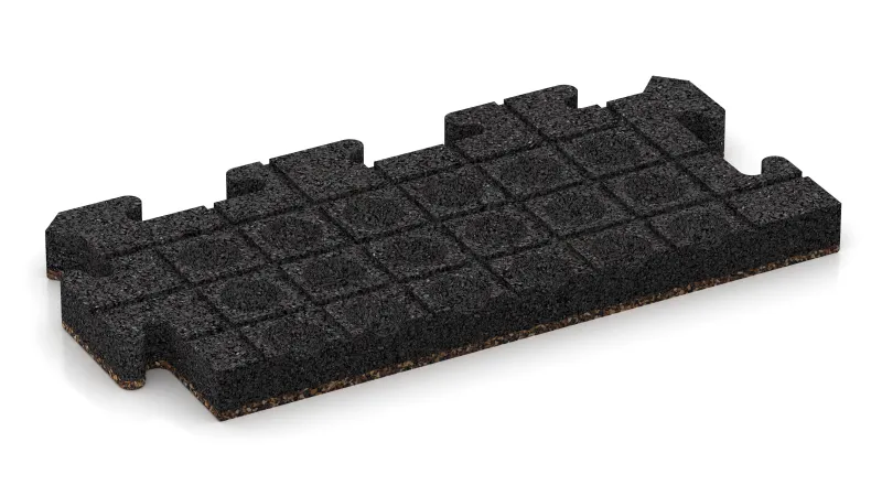 Drainage channels and domes in a square pattern