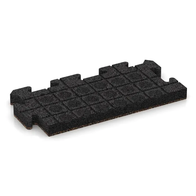 Aufsicht auf die Unterseite, also die Bodenseite von WARCO-Formteil 4946 - Edge Tile im Format 500 x 235 x 40 mm.