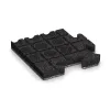 Aufsicht auf die Unterseite, also die Bodenseite von WARCO-Formteil 4848 - Corner Tile im Format 235 x 235 x 30 mm.