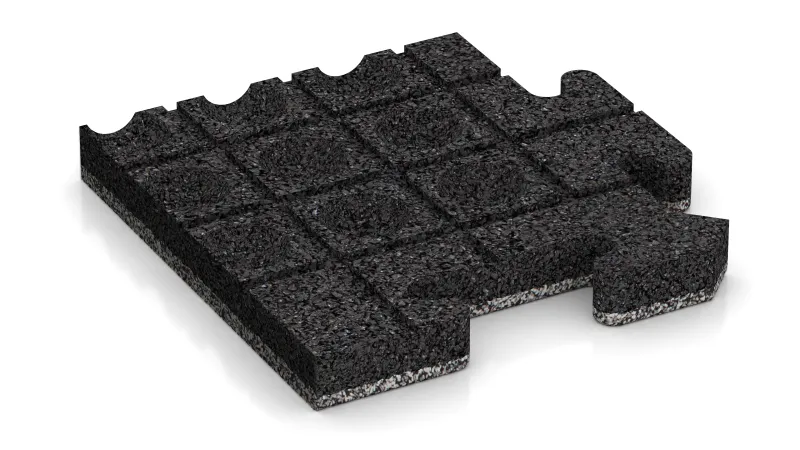 Drainage channels and domes in a square pattern