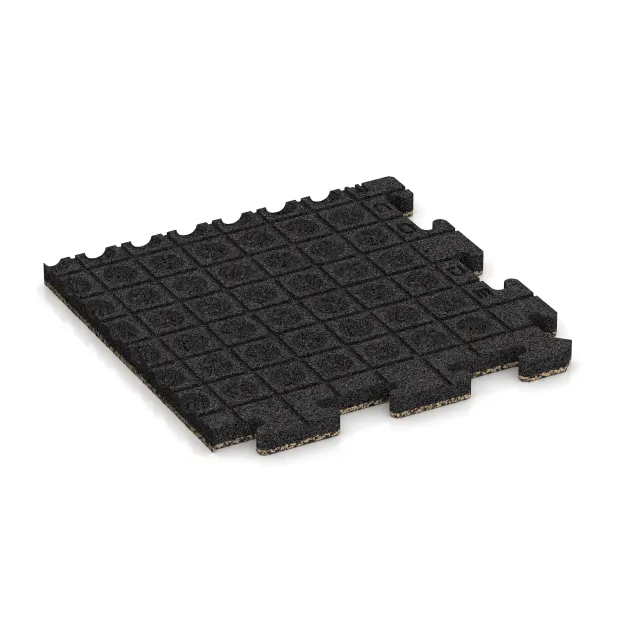 Aufsicht auf die Unterseite, also die Bodenseite von WARCO-Formteil 5054 - Corner Tile HD im Format 485 x 485 x 30 mm.