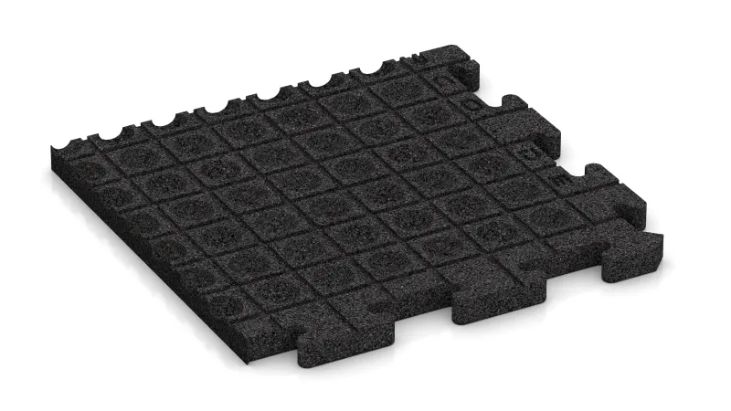 Drainage channels and domes in a square pattern