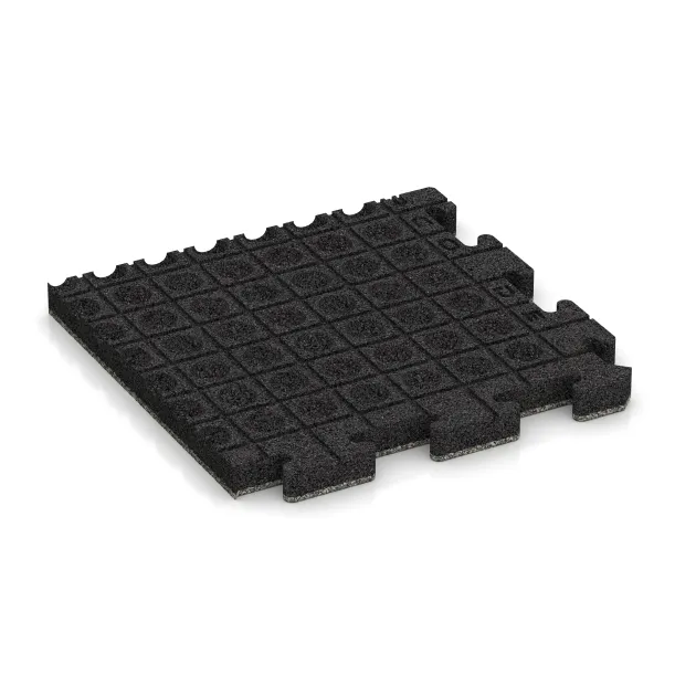 Aufsicht auf die Unterseite, also die Bodenseite von WARCO-Formteil 5113 - Corner Tile im Format 485 x 485 x 40 mm.