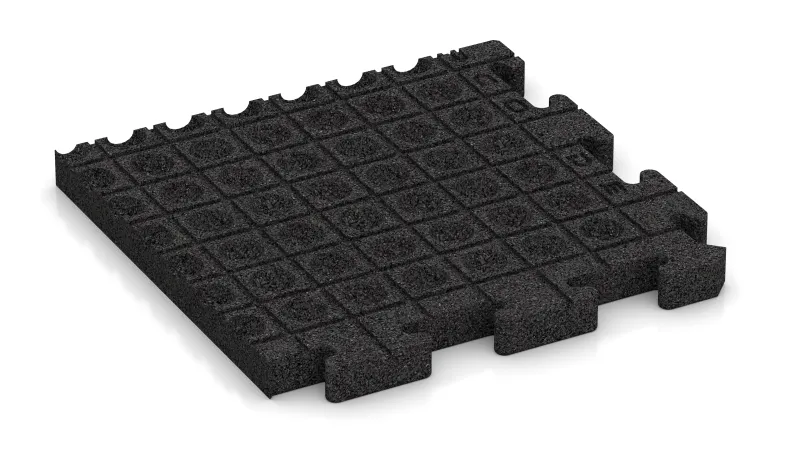 Drainage channels and domes in a square pattern