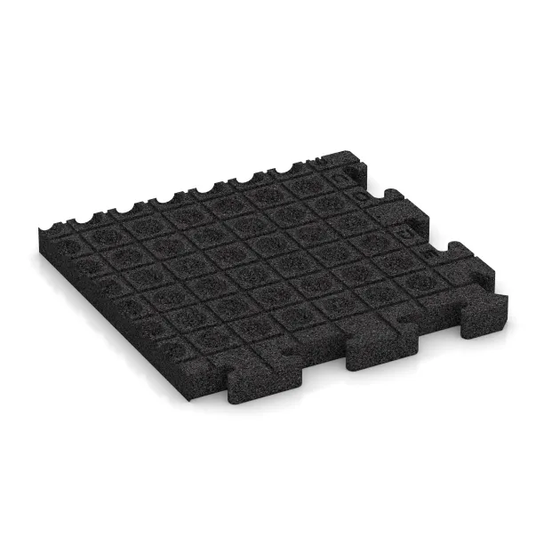 Aufsicht auf die Unterseite, also die Bodenseite von WARCO-Formteil 5163 - Corner Tile HD im Format 485 x 485 x 40 mm.